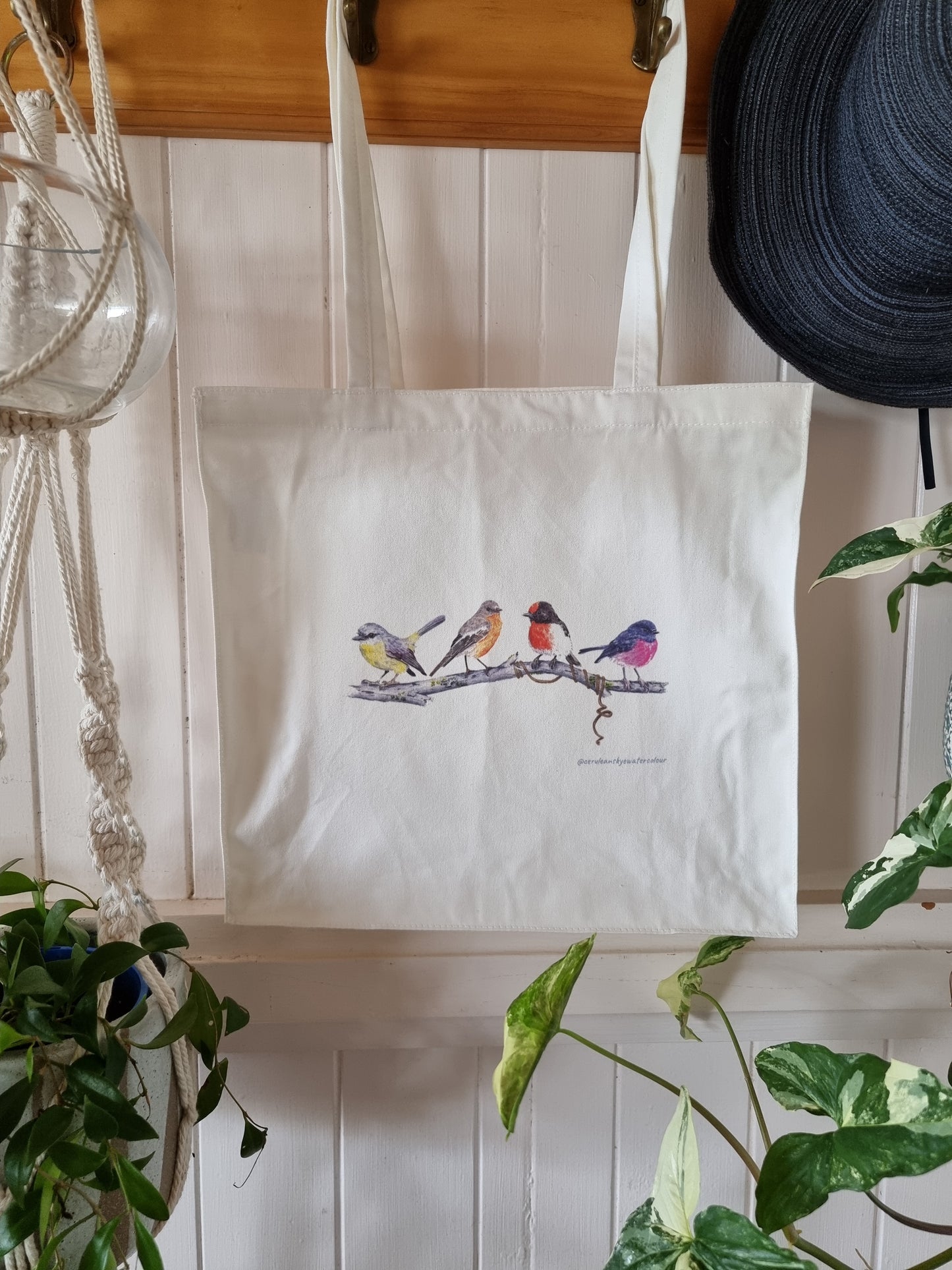 Tote Bag - Nature's Melody: An Australian Robin Quartet - Small