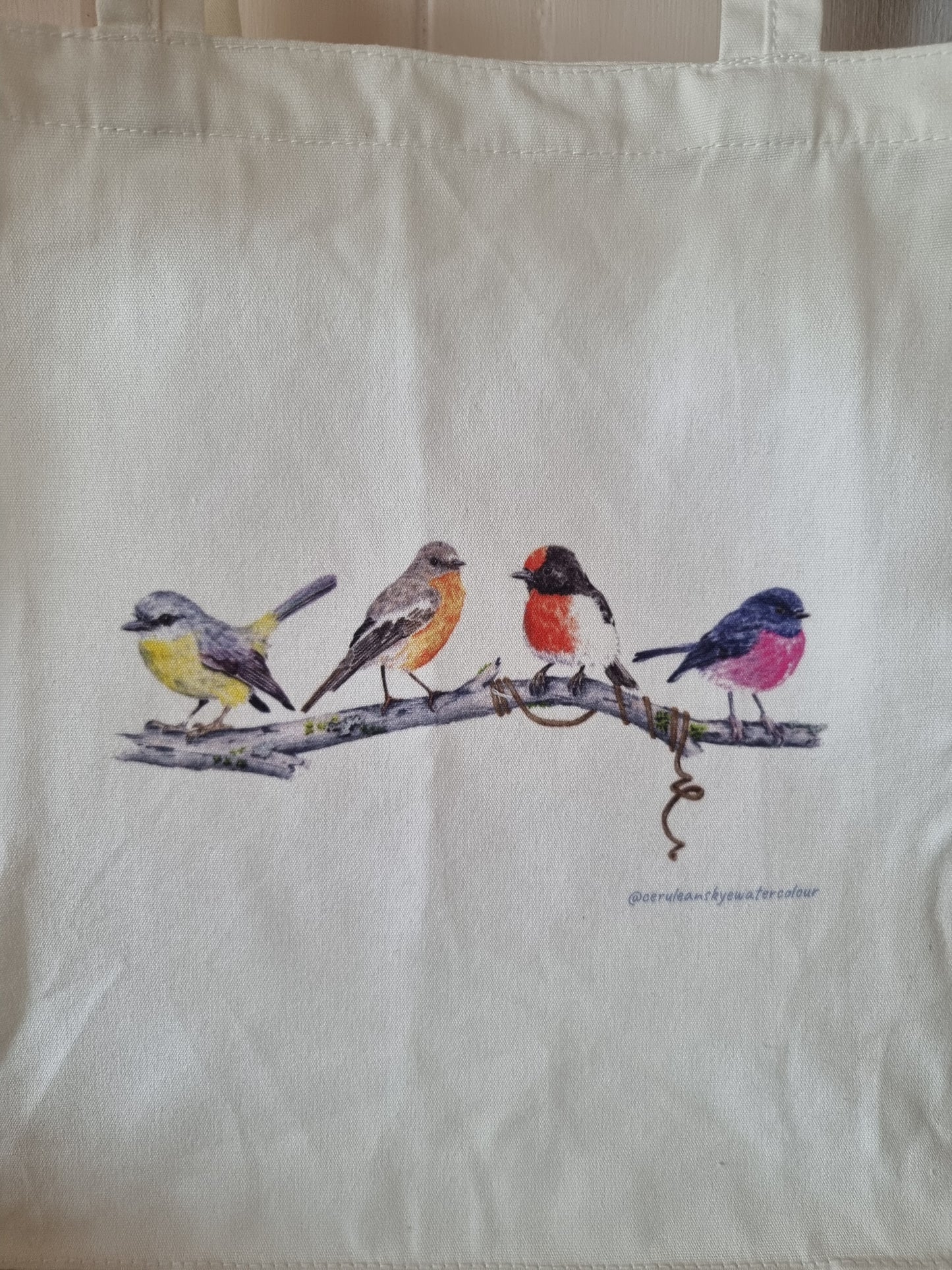 Tote Bag - Nature's Melody: An Australian Robin Quartet - Small