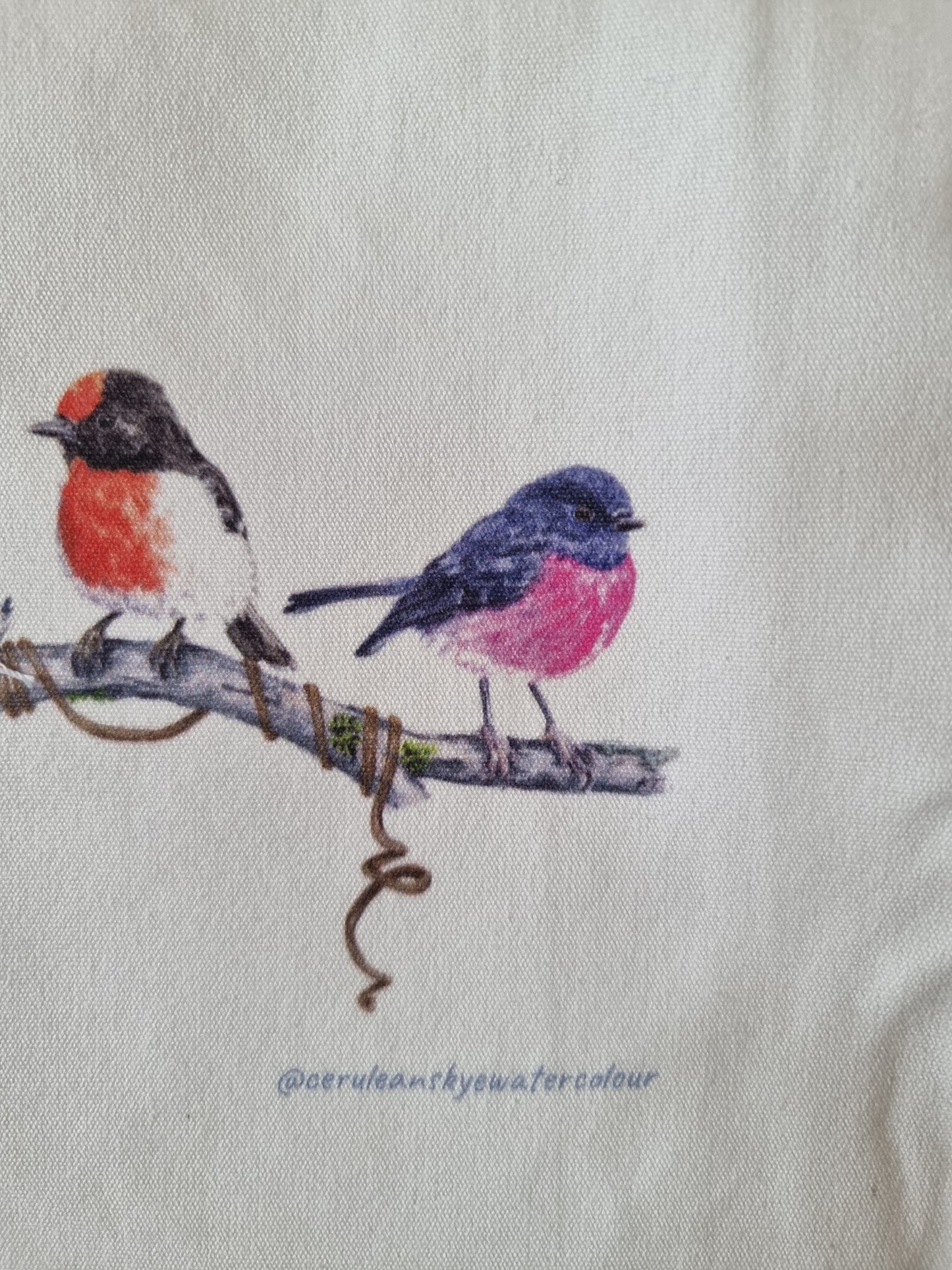Tote Bag - Nature's Melody: An Australian Robin Quartet - Large