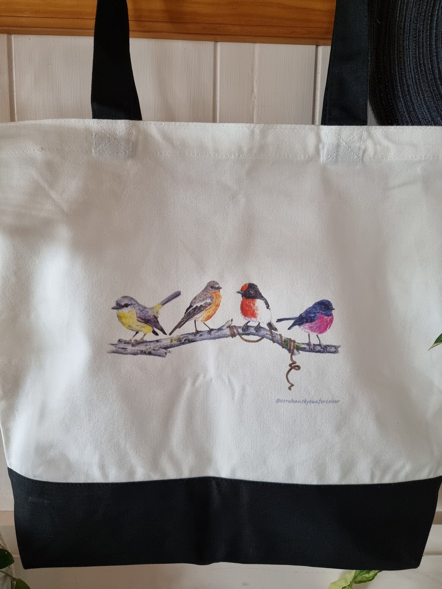 Tote Bag - Nature's Melody: An Australian Robin Quartet - Large