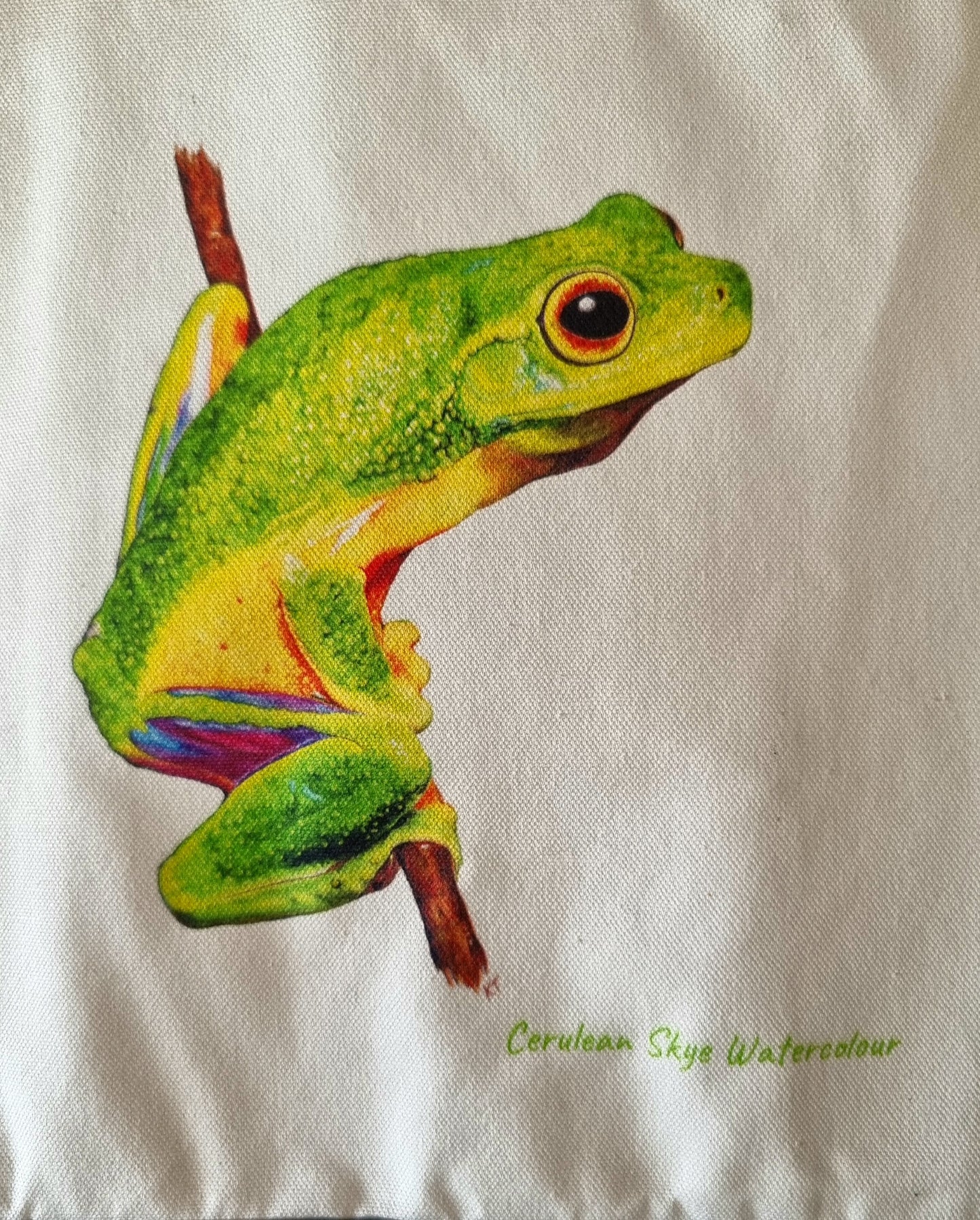 Tote Bag - Emerald Elegance: Cape York Graceful Treefrog - Large, zippered