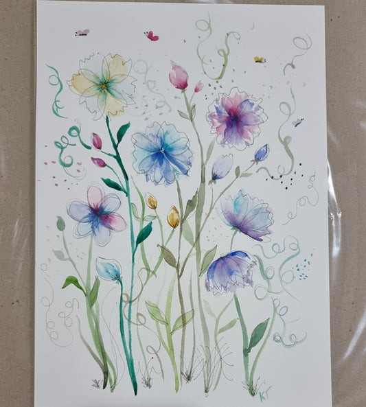 Assorted Floral Watercolour Paintings - Originals