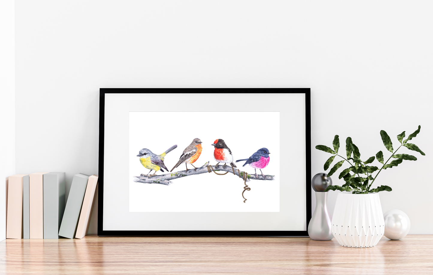 Nature's Melody: Australian Robin Quartet (Fine Art / Giclee Print)