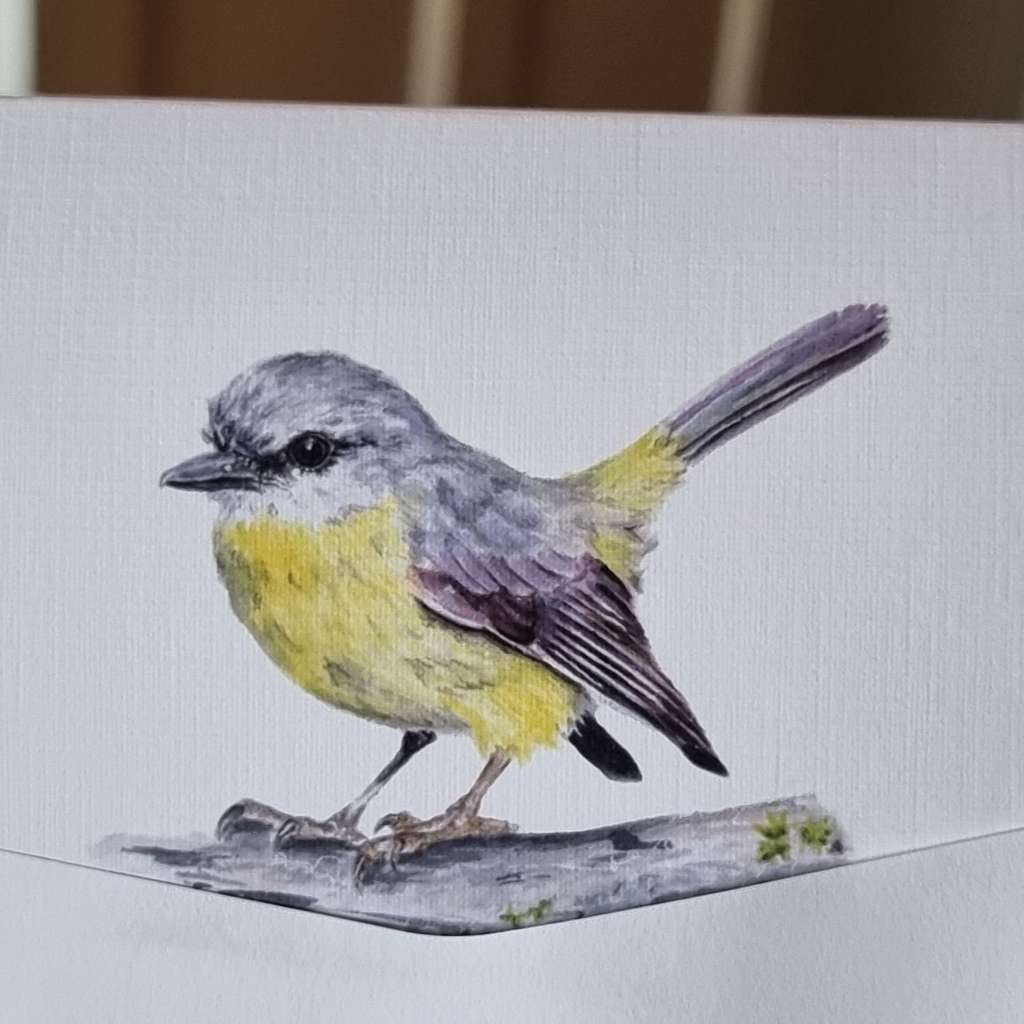 Card - Sunlit Whispers: Eastern Yellow Robin
