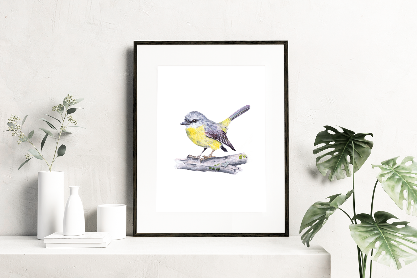 Sunlit Whispers: Eastern Yellow Robin (Fine Art / Giclee Print)